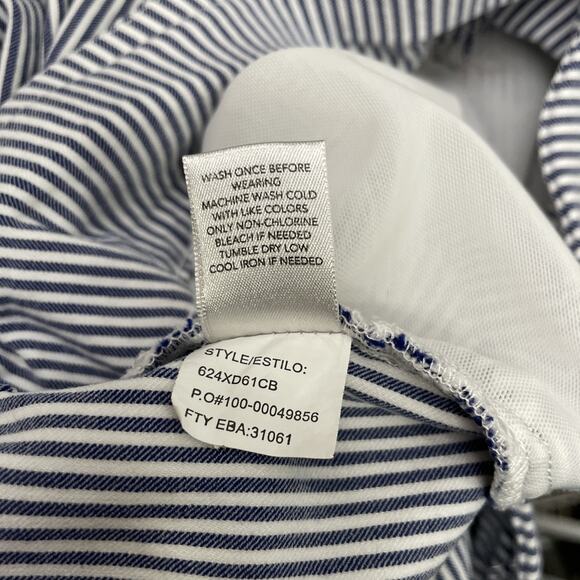 Coastal Capris Pants Signature Slimming Size 10 Petite Blue White Striped Preppy - Picture 8 of 13